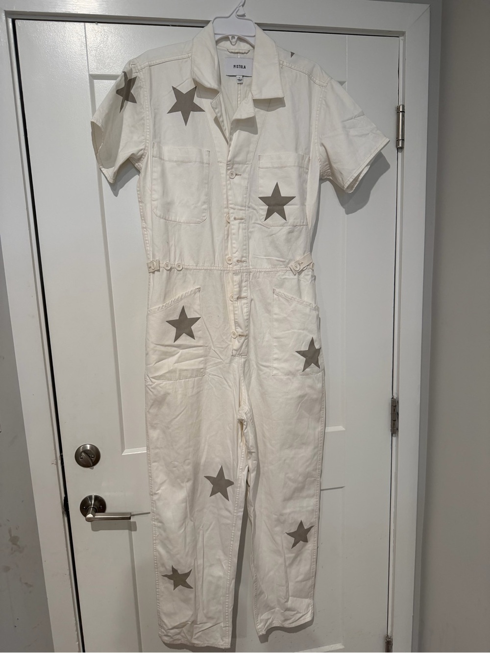 Pistola Grover Shooting Star Cream Short Sleeve Jumpsuit Size Large